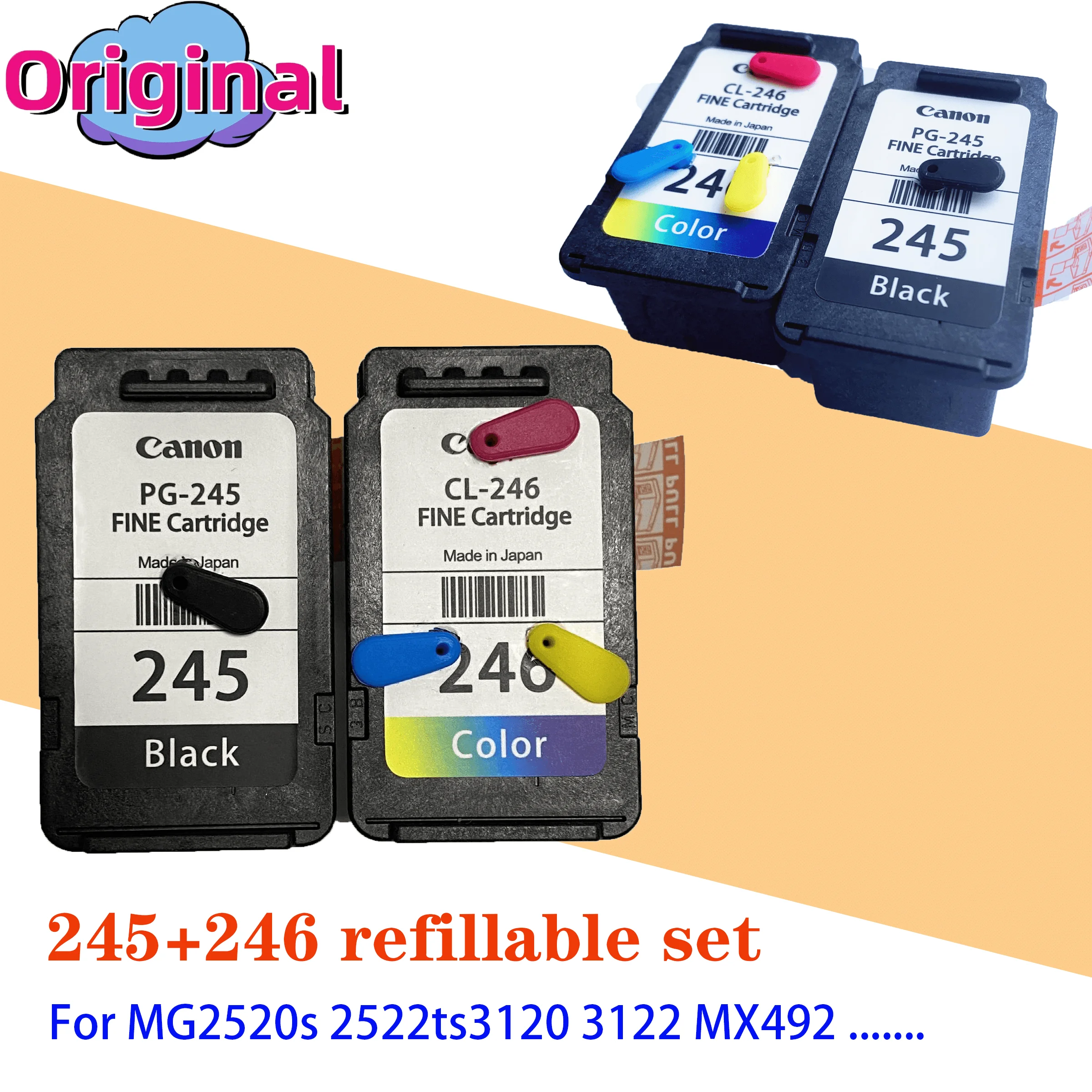

Оригинальные картриджи с чернилами 245 дюйма, Φ для MX492, MX490, MG2920, MG2922, MG2420, IP2820