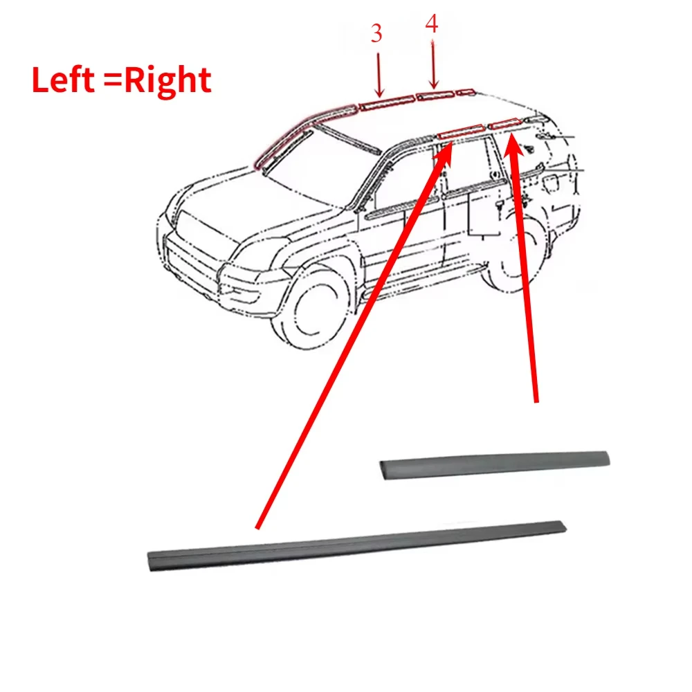 1 Pcs Roof Sink Rubber for Land Cruiser Prado 120 Weatherstrip Seal for Lexus GX470 2003-2009 Roof Layering Seal 7557-60030