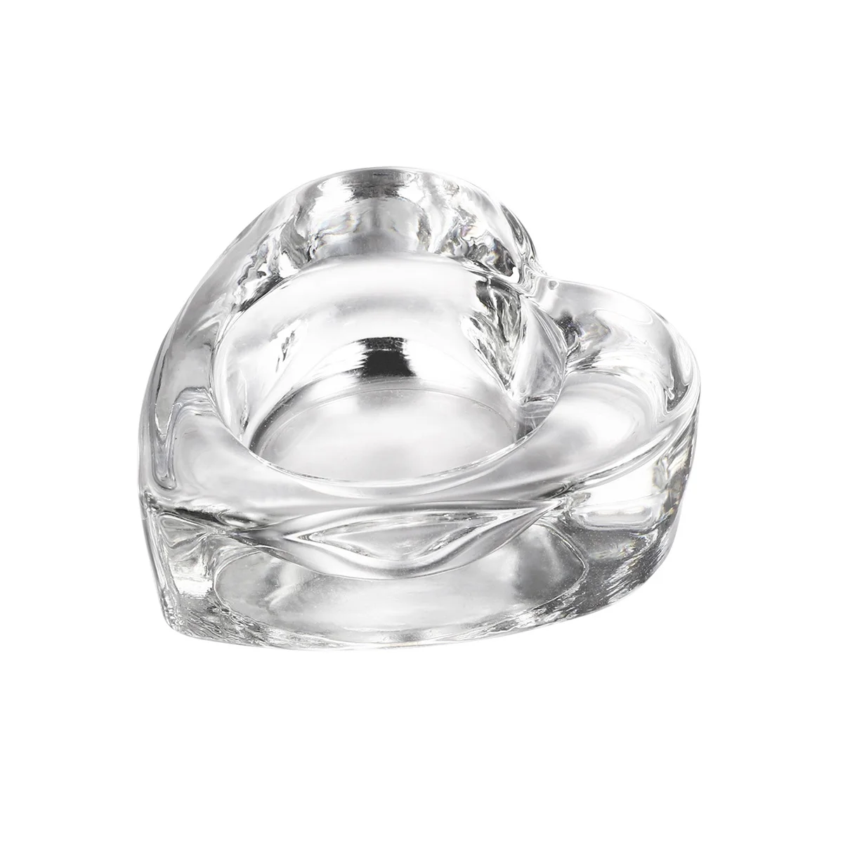 

1Pcs Heart Shape Glass Candlestick Holder Chic Cup Home Office Desktop Decoration Glass Candlestick Cup