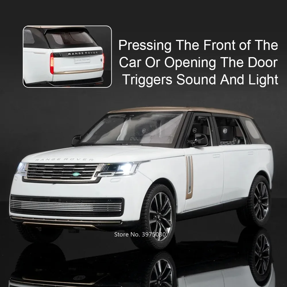 Range Rover SV 2022 Tank 1:24, modèles de voitures en alliage 500, jouets moulés sous pression avec son léger, véhicules tout-terrain, ornement de Table