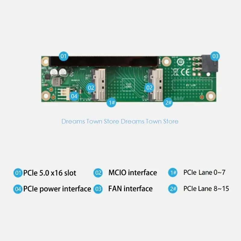  8i to Pcie X16 Expansion Board With PCIe 5.0 Technology Delivering 32Gb/s Speed For Virtualization Work