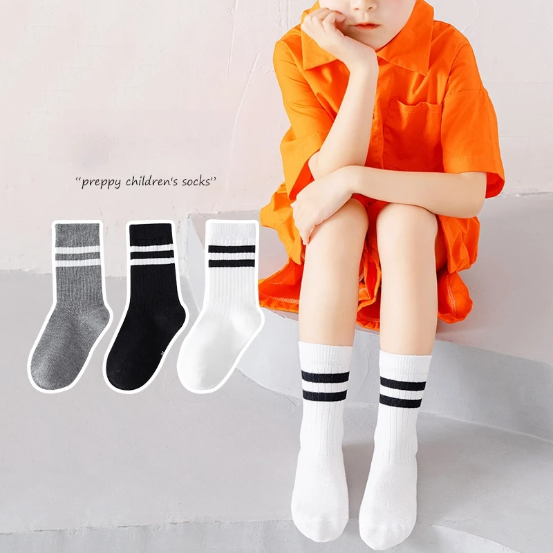 6 pairs of kidsren\'s socks that can be worn in all seasons, men\'s and women\'s mid-calf socks, student sports socks, breathable and sweat-absorbent