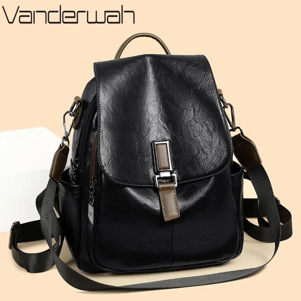 

Оригинальный брендовый повседневный рюкзак с широким ремнем, высококачественная кожаная женская сумка через плечо, школьные сумки, рюкзаки большой вместимости, рюкзаки для A4 и iPad