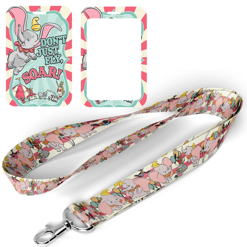 A3517 Kawaii Cartoon elephant Lanyard For Keys Chain ID Credit Card Cover Pass Neck Straps Badge Holder Key Ring Accessories