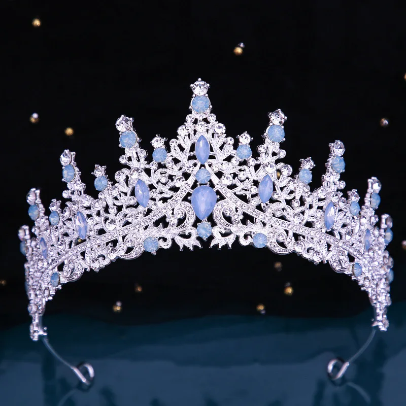 Crown Hair Accessory Zinc Alloy Rhinestone Headband for Women Girls Party Wedding Birthday Hair Jewelry