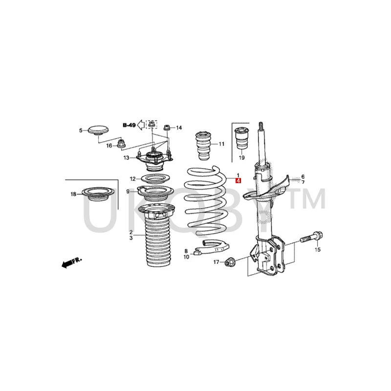 51401-SWA-C03 Suitable for Ho nd a CR-V Front shock absorber coil spring suspension machine spring