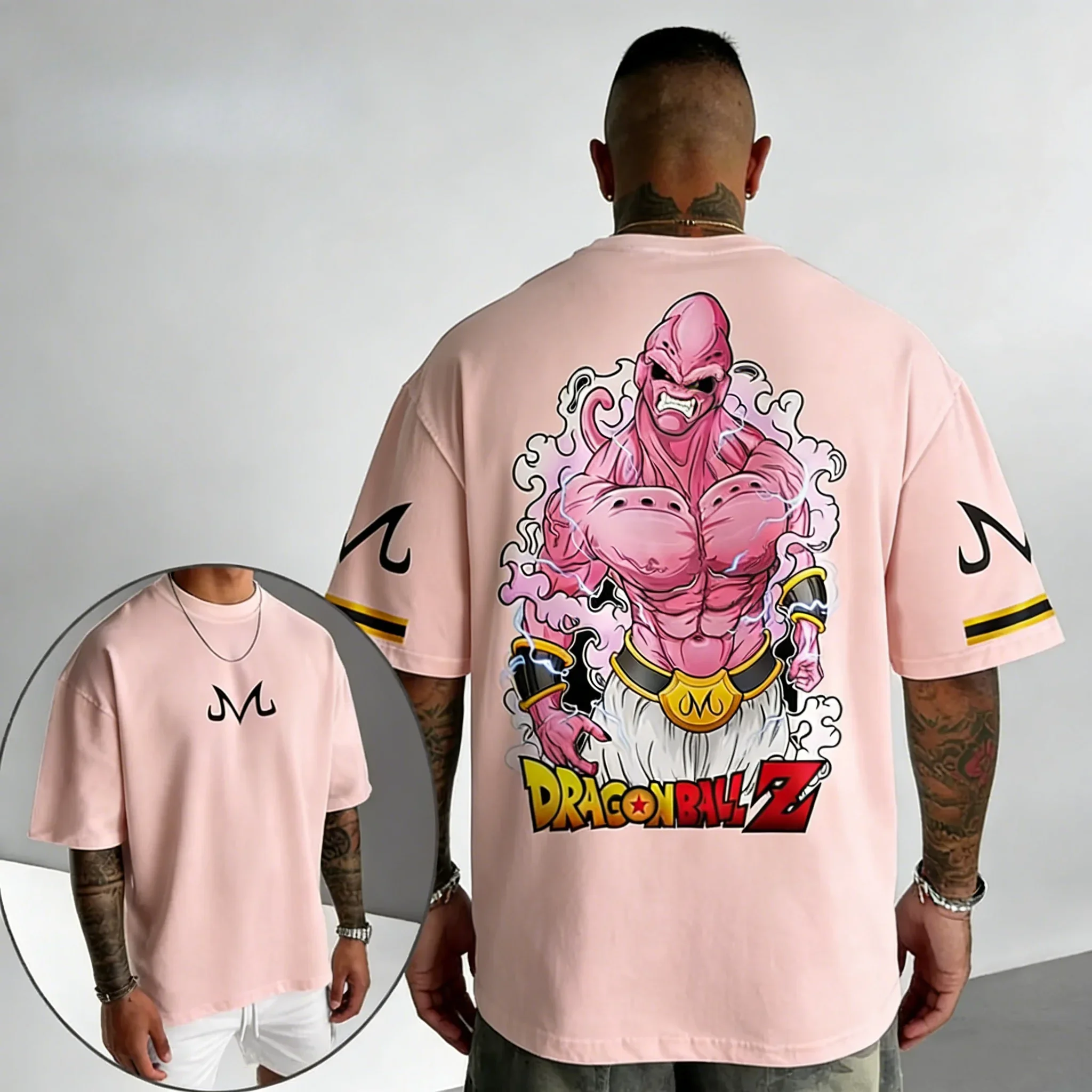 

2026 Dragon Ball Anime Cotton T-shirt Summer New Majin Buu Printed Men's and Women's Trendy Loose Casual Short Sleeve Top