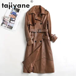 Genuine Leather Jacket Women's 2022 Autumn Winter New Ladies Sheepskin Coat Fashion Leather Jacket Women Long Windbreaker Lq507