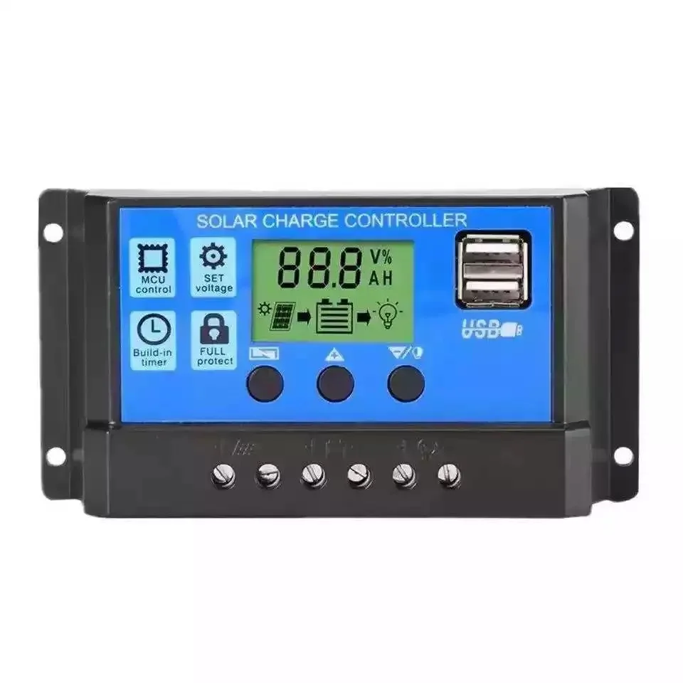 mppt solar charge 10A 20A 30A Solar Controller 12V/24V Solar Regulator PWM Battery Charger LCD Display Dual USB 5V Output