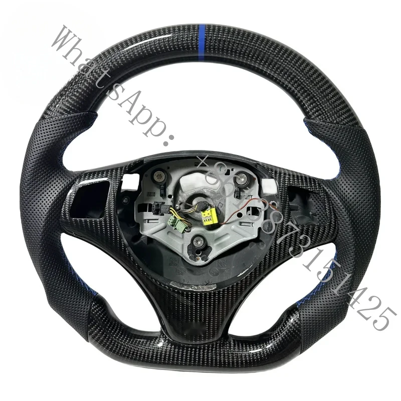 

ForFor E90 E92 E8x Glassy Carbon Fiber Steering Wheel Perforated Leather Auto Assesories