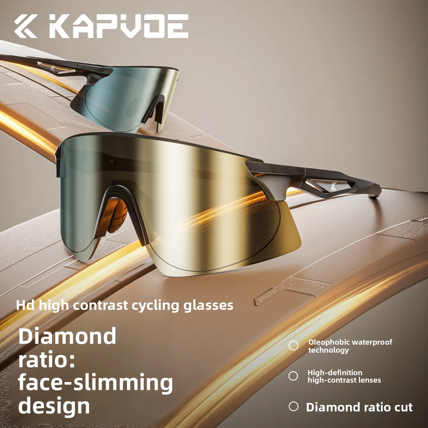 KAPVOE Anti-Fog Color-Changing Cycling Glasses Outdoor Sports Running Day and Night Dual-Use Goggles