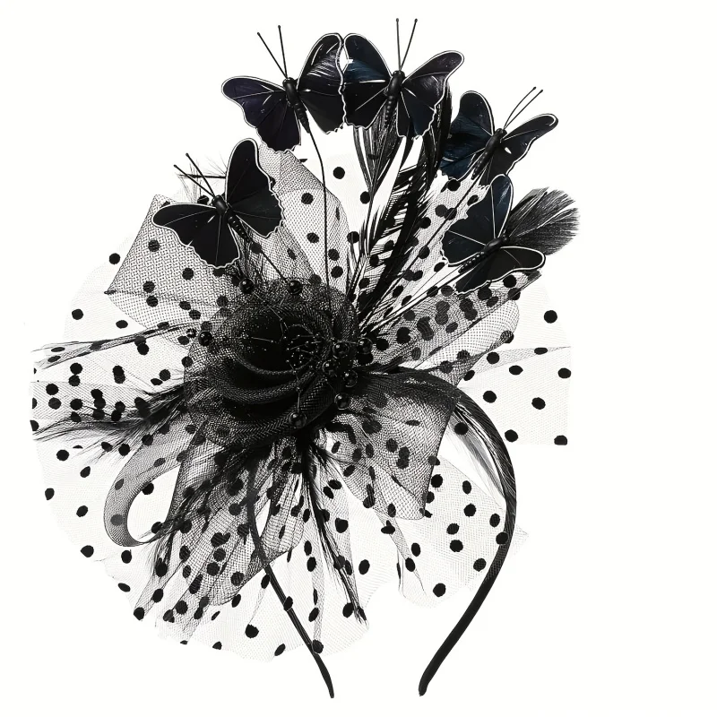 Vlinder Derby Hoed Klassieke Tea Party Hoeden met Haarclip Jaren '20 Jaren '50 Fascinators voor Dame Vrouw Formeel evenement Slijtage Accessoire