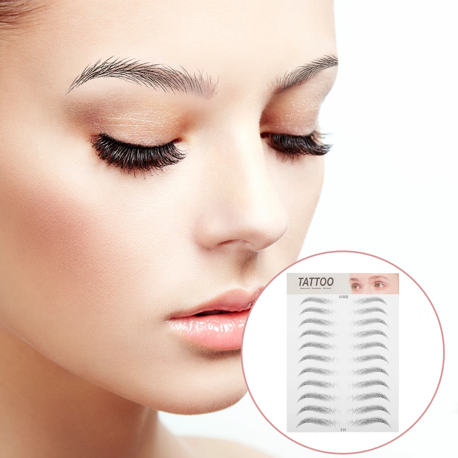 

5 Pcs Eyebrow Stickers Black Authentic Brows Brown Transfer Tattoo Template Imitation Figure 3d