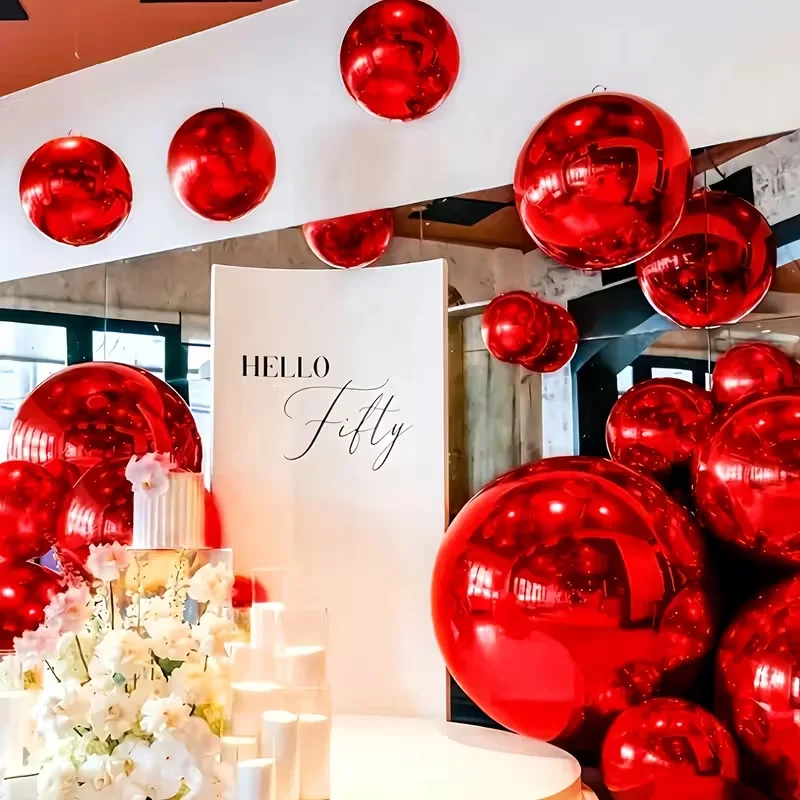 10 ~ 60 بوصة الأحمر 4D بالونات الزفاف كبيرة 4D الأحمر احباط بالون DIY ديكور عيد ميلاد الزفاف حزب صور الدعامة ديكور #1