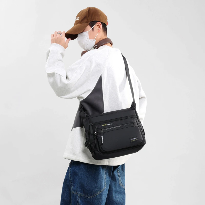 Large Capacity Men's Fashion Business Oxford Cloth Single Shoulder Crossbody Bag Simple Casual Versatile Commuting Storage Bags