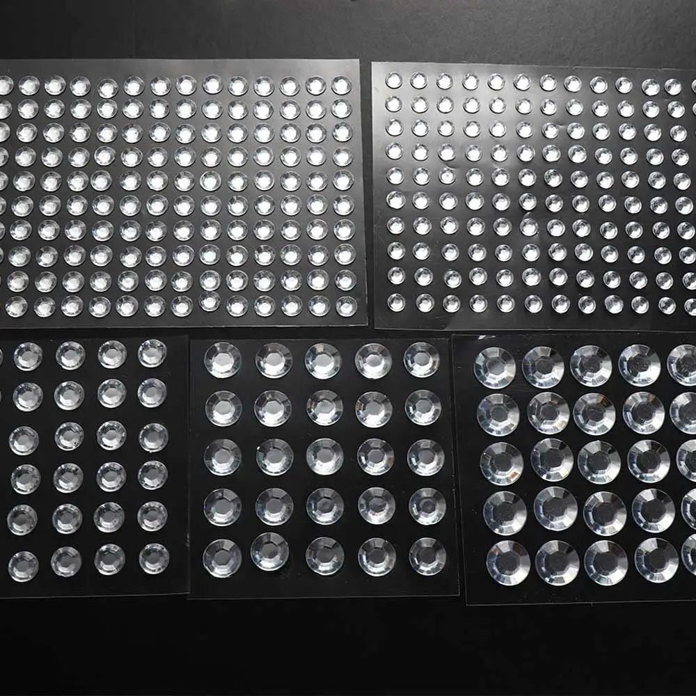 สติกเกอร์คริสตัลติดหน้าแบบมันวาว ขนาด 3-12 มม. สติกเกอร์ติดคิ้ว ติดตา ติดเล็บ แฟชั่นตกแต่งเล็บ