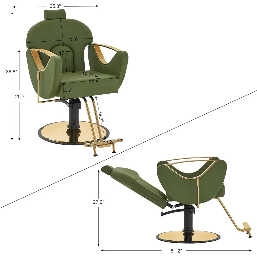 Luxurious Classic Barber Chair ,Hydraulic Pump Recline Beauty Spa Styling Salon For Hair Stylist Equipme