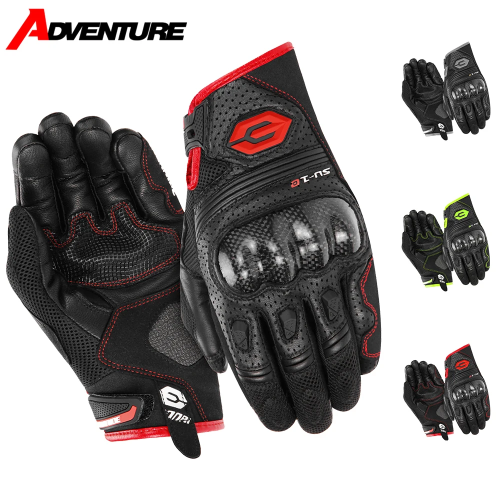 

Motorcycle Gloves Anti Slip Breathable Leather Gloves Motocross Rider Anti Fall Protective Glove Touch Screen Full Finger Gloves