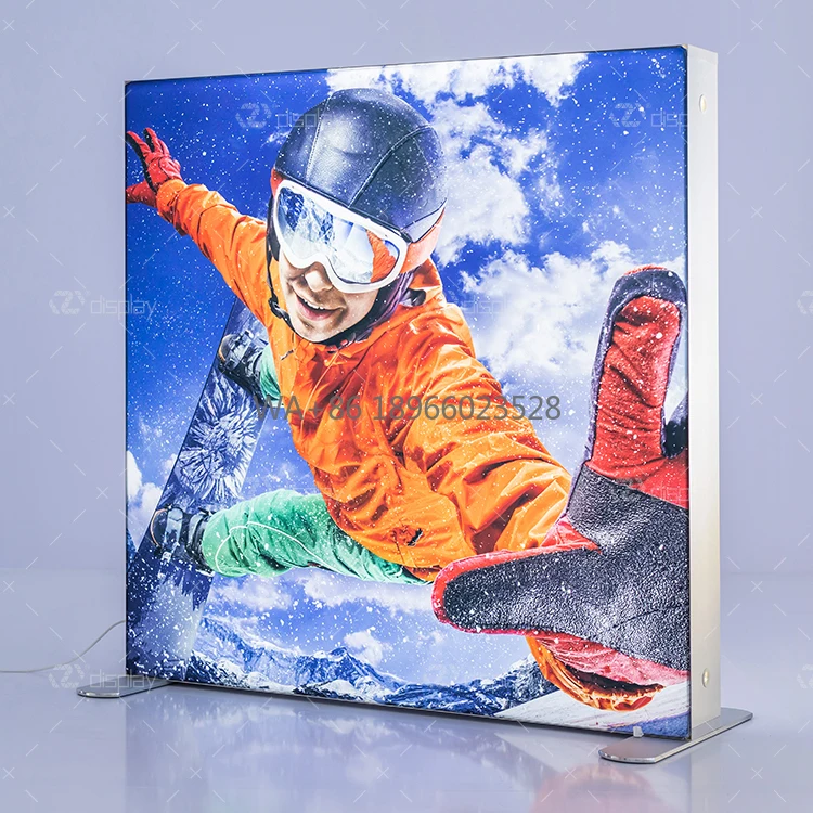 أداة نسيج التوتر المحمولة بإضاءة خلفية LED من SEGO، حامل لافتة صندوق إضاءة إعلاني مجاني