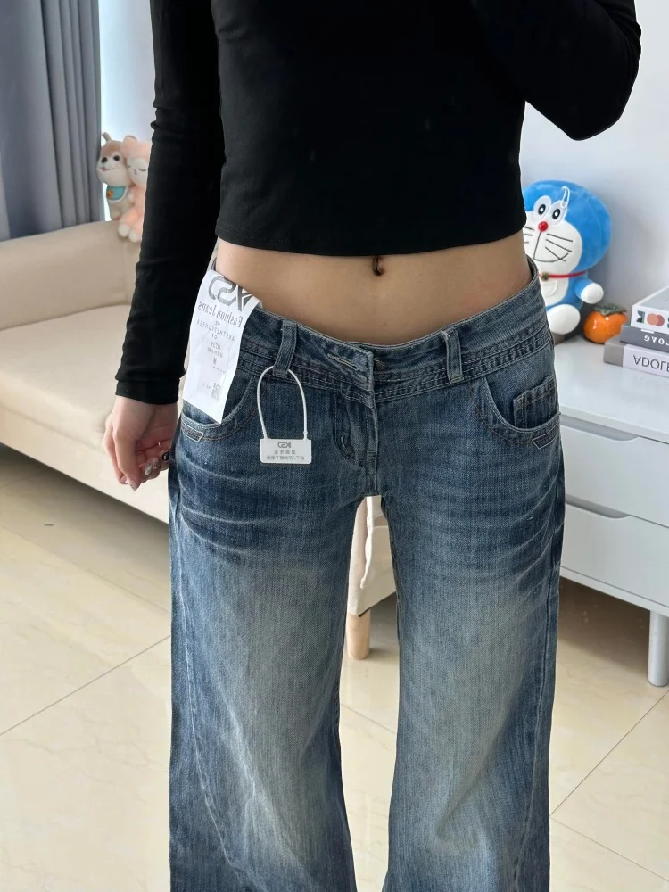 حجم كبير الأمريكية الرجعية Fce اصطف متوهج الدينيم الجينز المرأة فضفاضة غير ضيقة طماق سليم بنطال ذو قصة أرجل واسعة جرس بوت