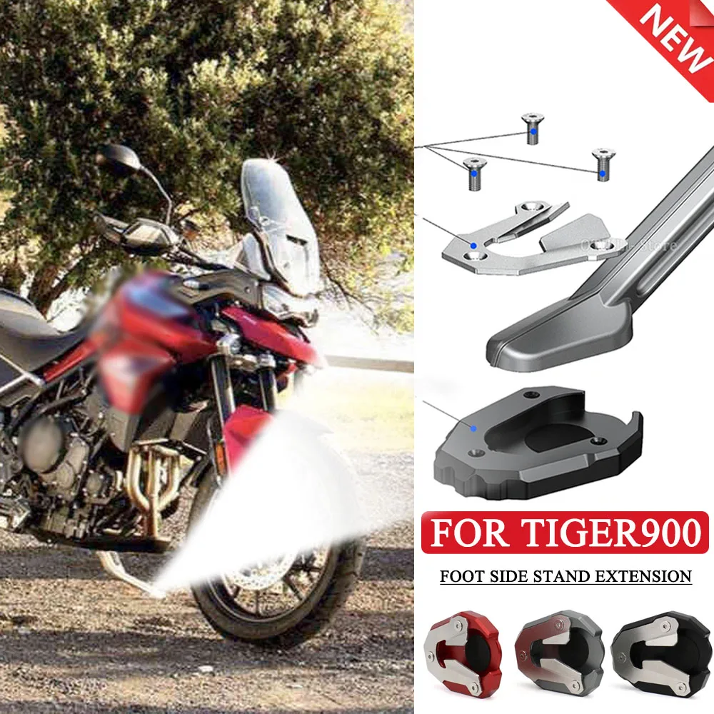 

For Tiger900 RALLY PRO TIGER 900 GT LOW Motorcycle Aluminum Kickstand Extension Sidestand Enlarger Plate Pad Side Stand