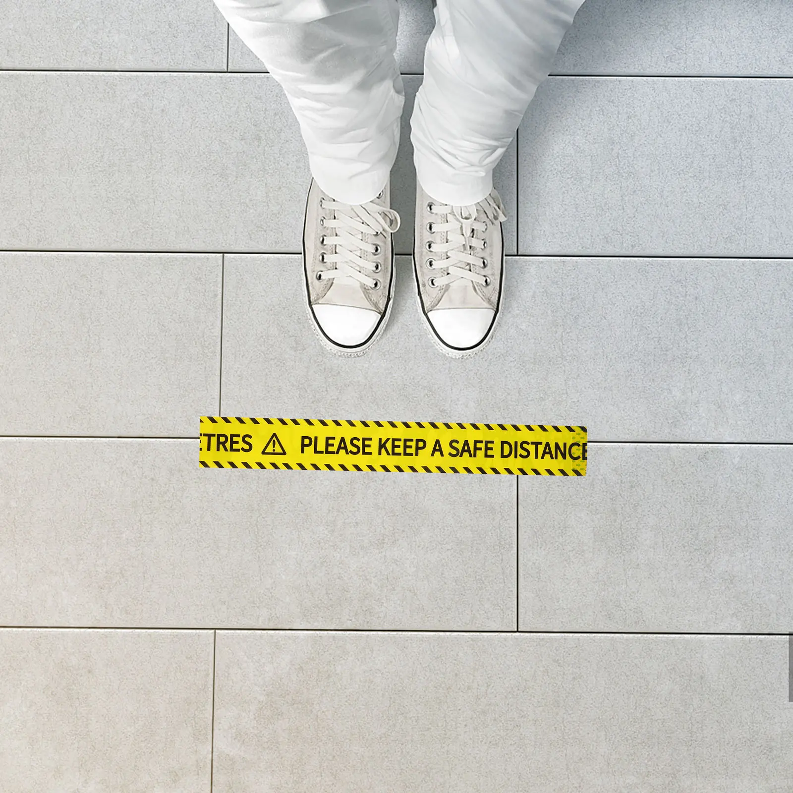 لفة شريط تحذيرية بطول 25 مترًا تحافظ على مسافة آمنة وضوح عالية والتصاق قوي بدون صناعة المصنع لإزالة الصمغ