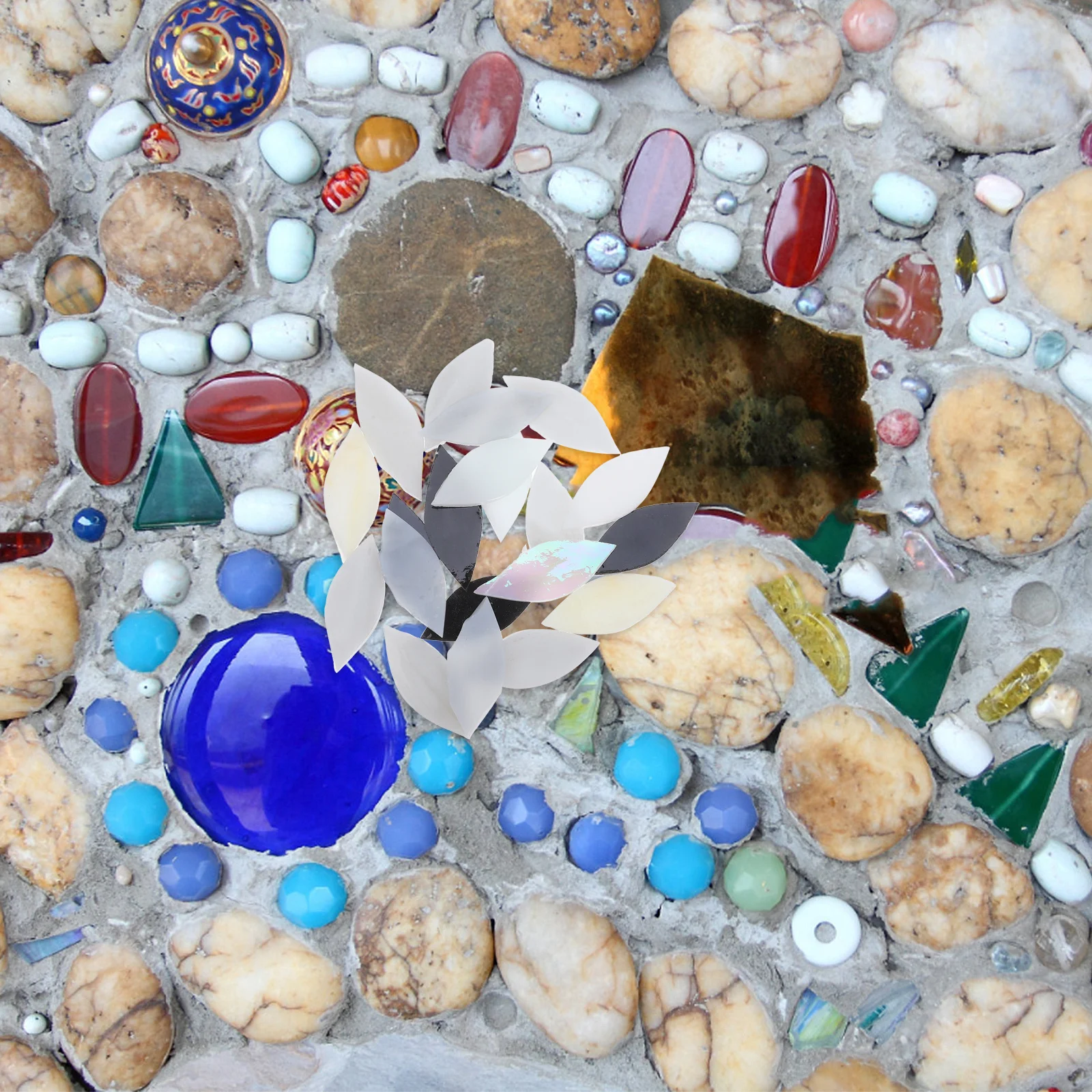 

1Set Leaf Mosaic Tiles Glass Material for DIY Crafts Decorative Leaf Shaped Pieces for Art Supplies Tiles Bulk