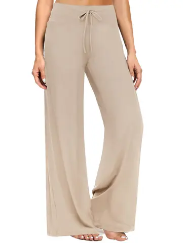 Mjuka svarta pyjamasbyxor för kvinnor, vida ben, bekväma, avslappnade lounge-yoga-capribyxor, 30 tum 8 best sales yogabyxor - №2