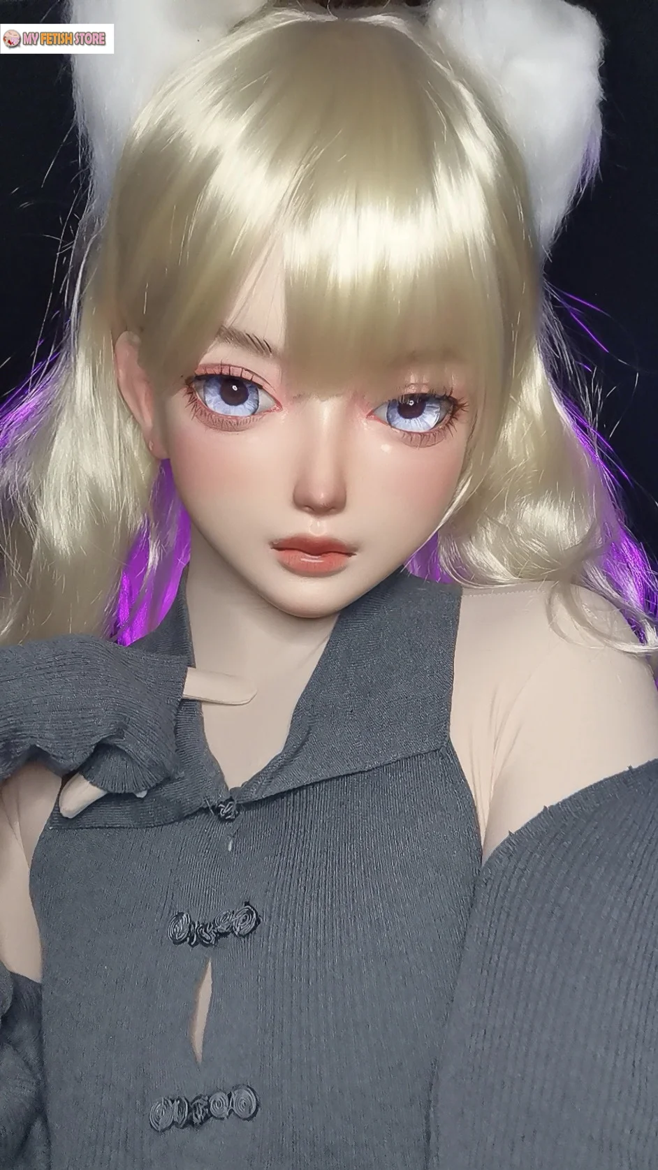 

(KD01)High Quality Handmade Cheap Female/Girl Resin Half Head Human StyleCosplay Japanese Animego BJD Kigurumi Doll Mask