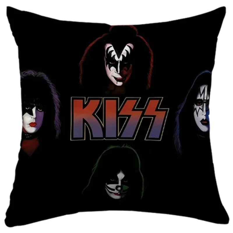 Cushion Cover 45x45 for Bed Sofa Pillows KISS Rock & Roll All Nite Party Home Decor Pillow Cozy Cases Decorative Band Dakimakura