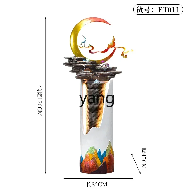 L1XL Fountain Loop Make a Fortune as Endless as Flowing Water Floor Ornaments Living Room Entrance Front Desk Lucky Decorations