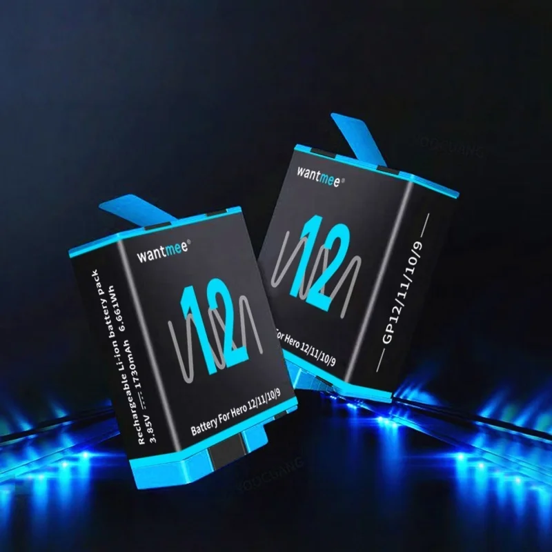 GoPro 12 11 10 9 1730mAh Suitable for GoPro Hero Full Decoding Without Pop Ups High-quality and High-performance Lithium Battery