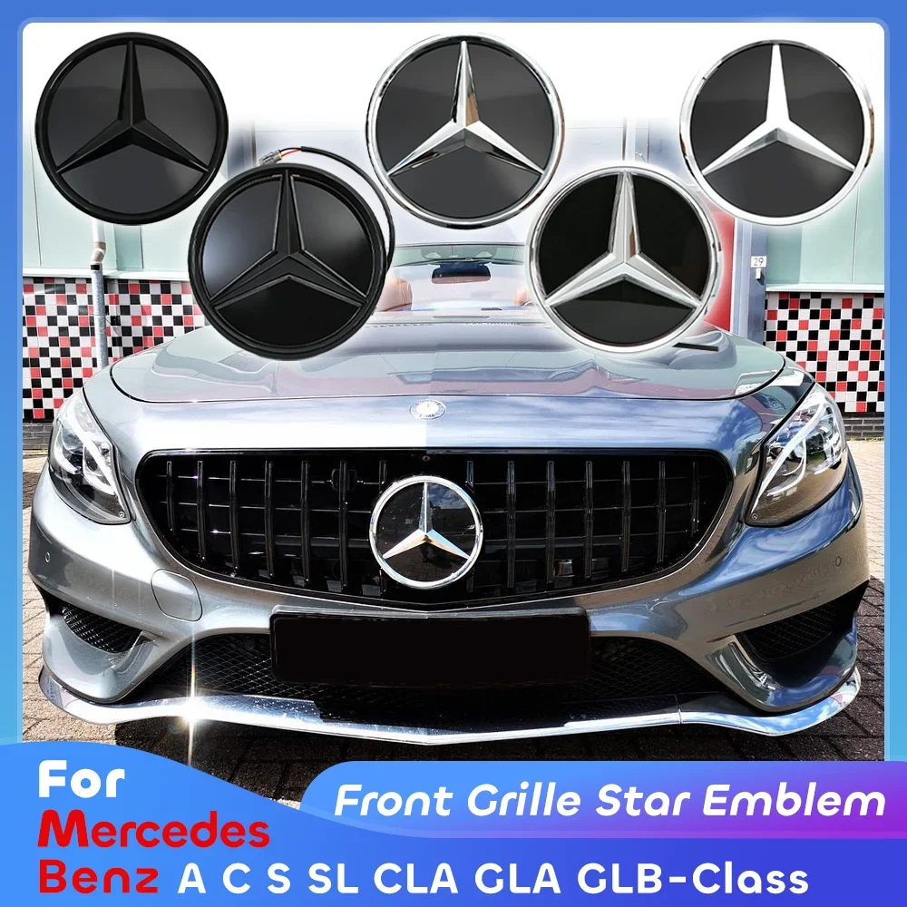 1 шт. передняя решетка с логотипом звезды, зеркальная эмблема для Mercedes Benz W205 W177 W217 R231 W118 C257 H247 X247