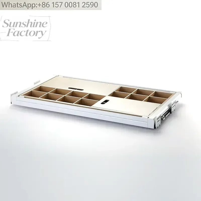 Unihopper Manufacturer Semi-open Wardrobe Accessories Pull Out Jewelry Storage Box with Soft Closing