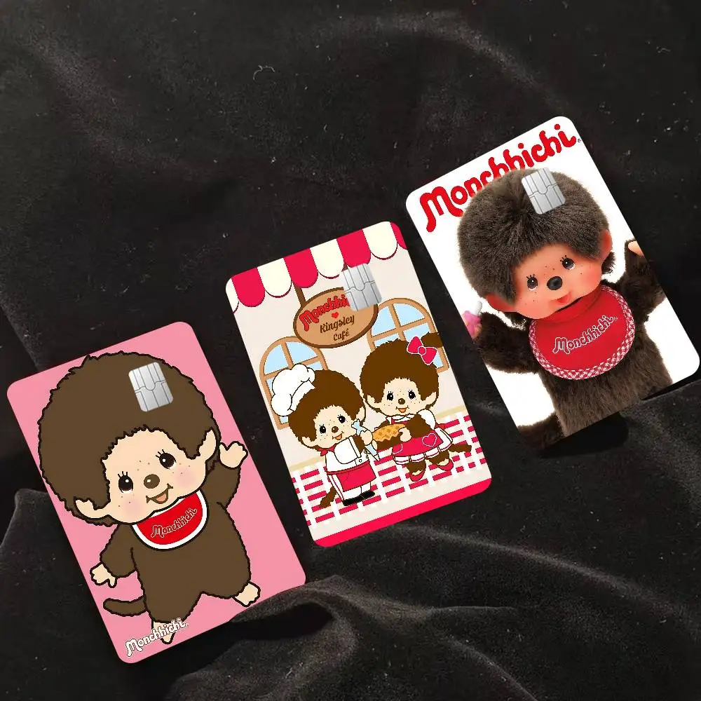 Cartoon M-Monchhichis DIY Sticky Anmie Sticker Film Skin Cover for Credit Card Debit Bank Card Front