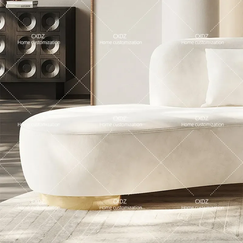 Modern Nordic Curved Fabric Sofa for Living Room Simple High End Design Suitable for Home and Clothing Store Display
