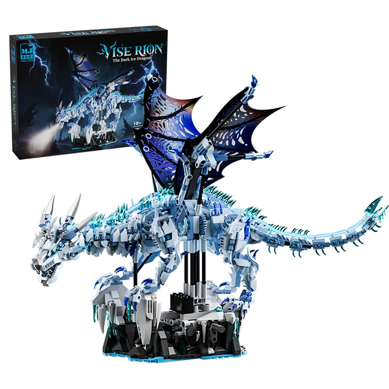 

LED Mechanical Frost Dragon 1646PCS Building Blocks Divine Beast Model Assembly Toy for Christmas