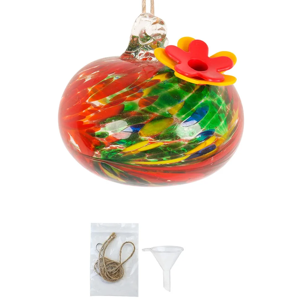 

Easy To Clean Droplet Shaped Hummingbird Feeder Hanging Practical Bird Feeder Glass Ball Water Container For Window