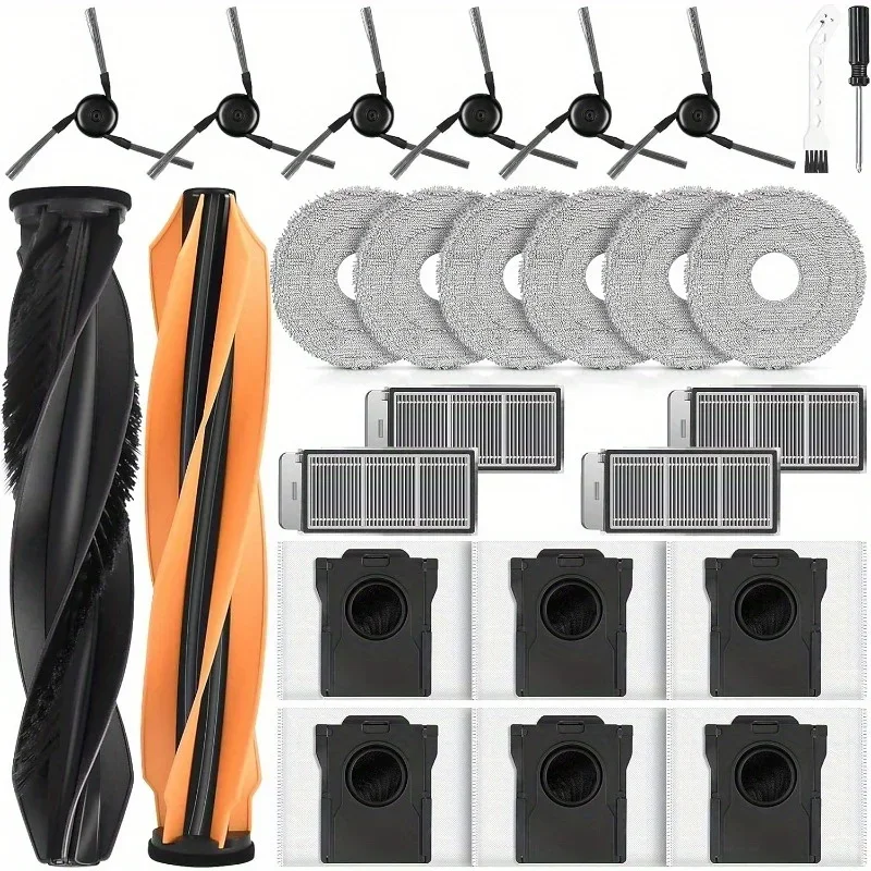 Replacement Parts For Dreame X50/L50 Ultra Robot Vacuum Cleaners: Main Brush, Side Brush, Dust Bag, Filter, Mop Pad, and Tools