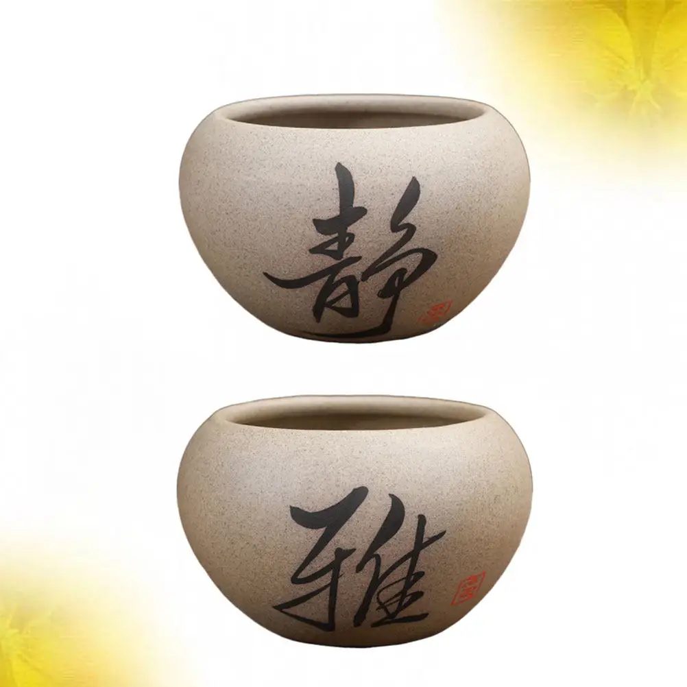 2Pcs Ceramic Pots for Succulents Creative Design Planter Great Craftsmanship Home Office Ornament Gardening Supplies