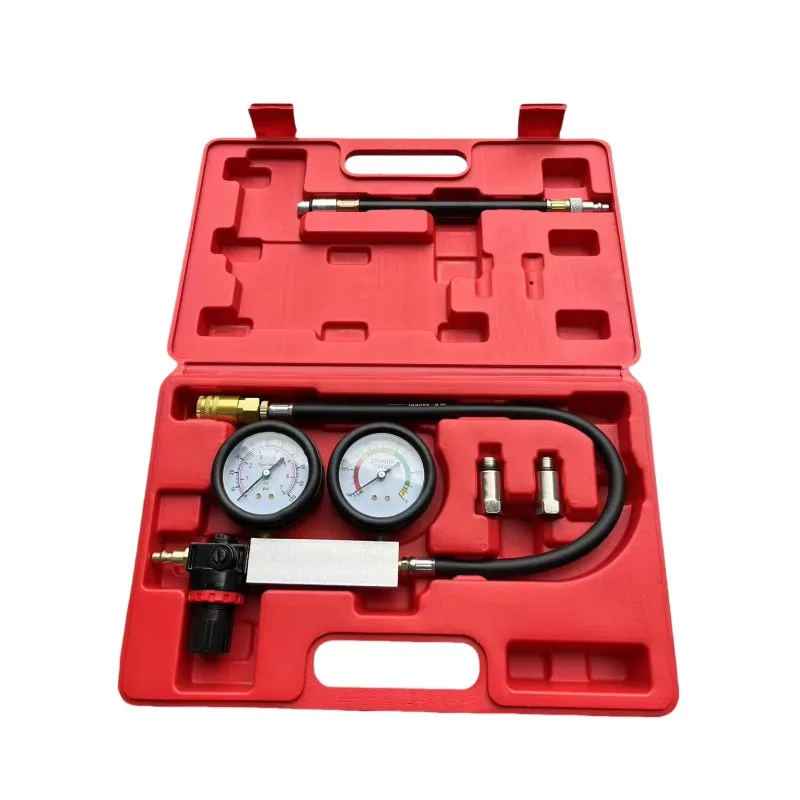 Engine stress testing kit Dual pressure gauge Engine compression leak detection kit