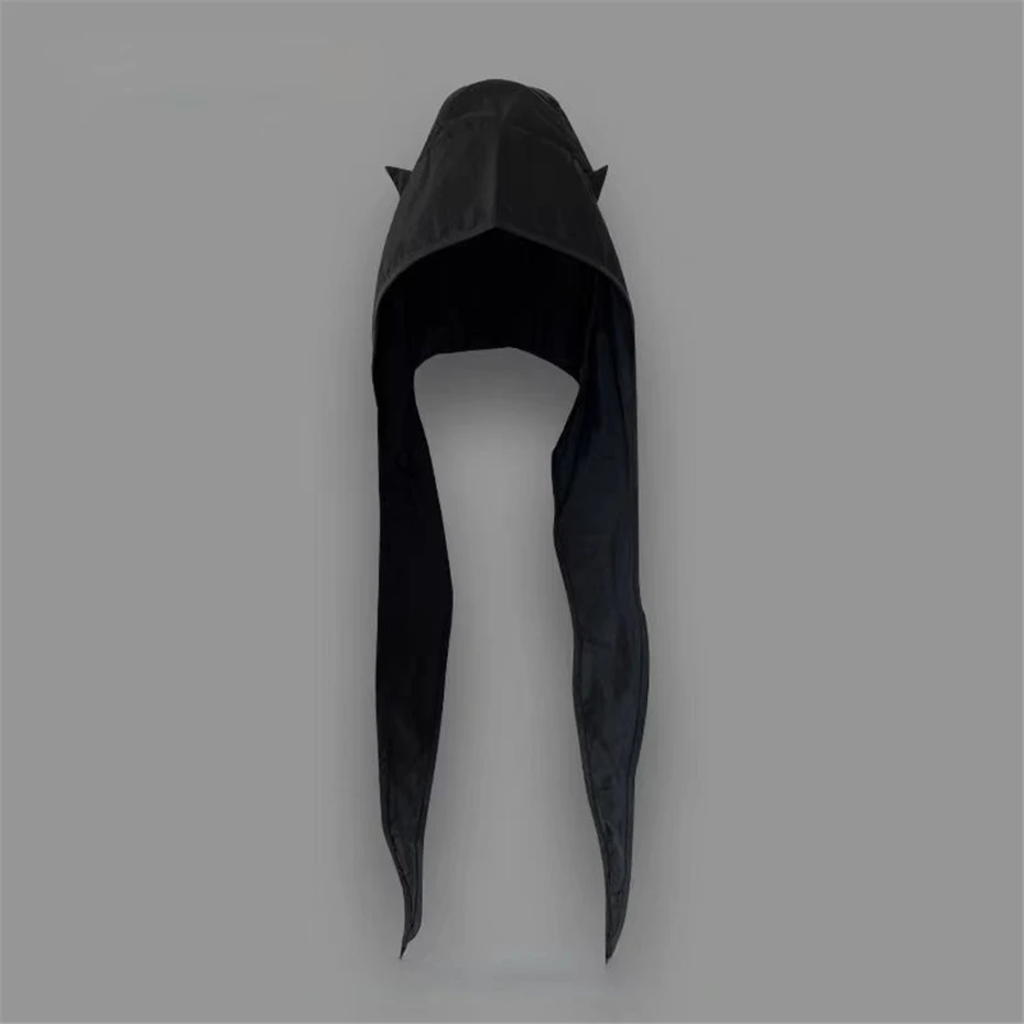 Summer Hip Hop Y2k Sun Protection Devil Horns Hats Women Men Quick-dry Lacing-up Fashion Headscarf Hat Purple Black