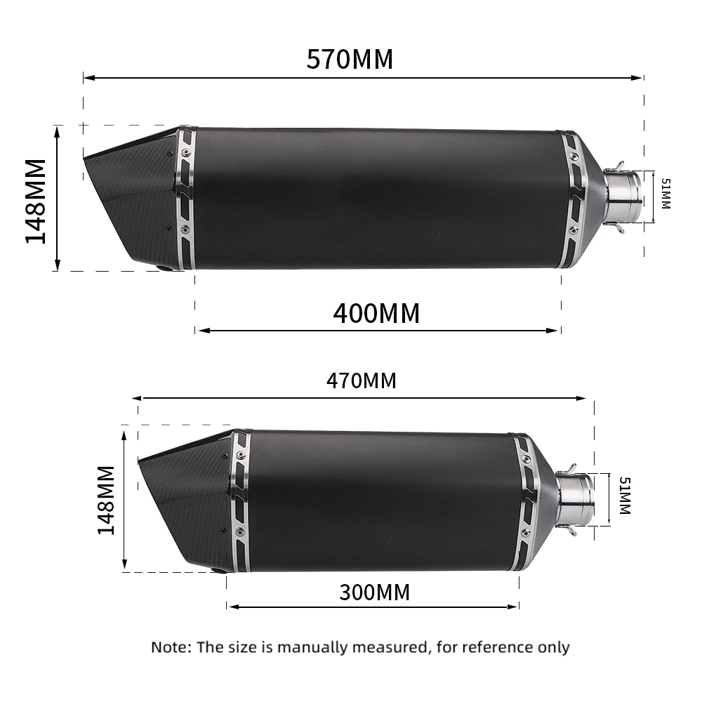 51mm Universal Motorcycle Exhaust Modify Yoshimura TSS HF Muffler Pipe For MT09 Z1000 CBR600RR NINJA650 GSXR750 CB1000 GSXS8 R1M
