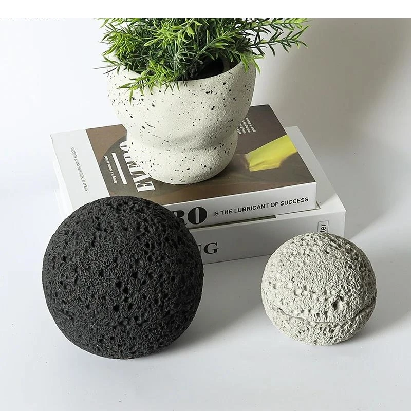 European Style Multifunctional Cement Ashtray Office Study Room Decoration Large Capacity Windproof Art Crafts