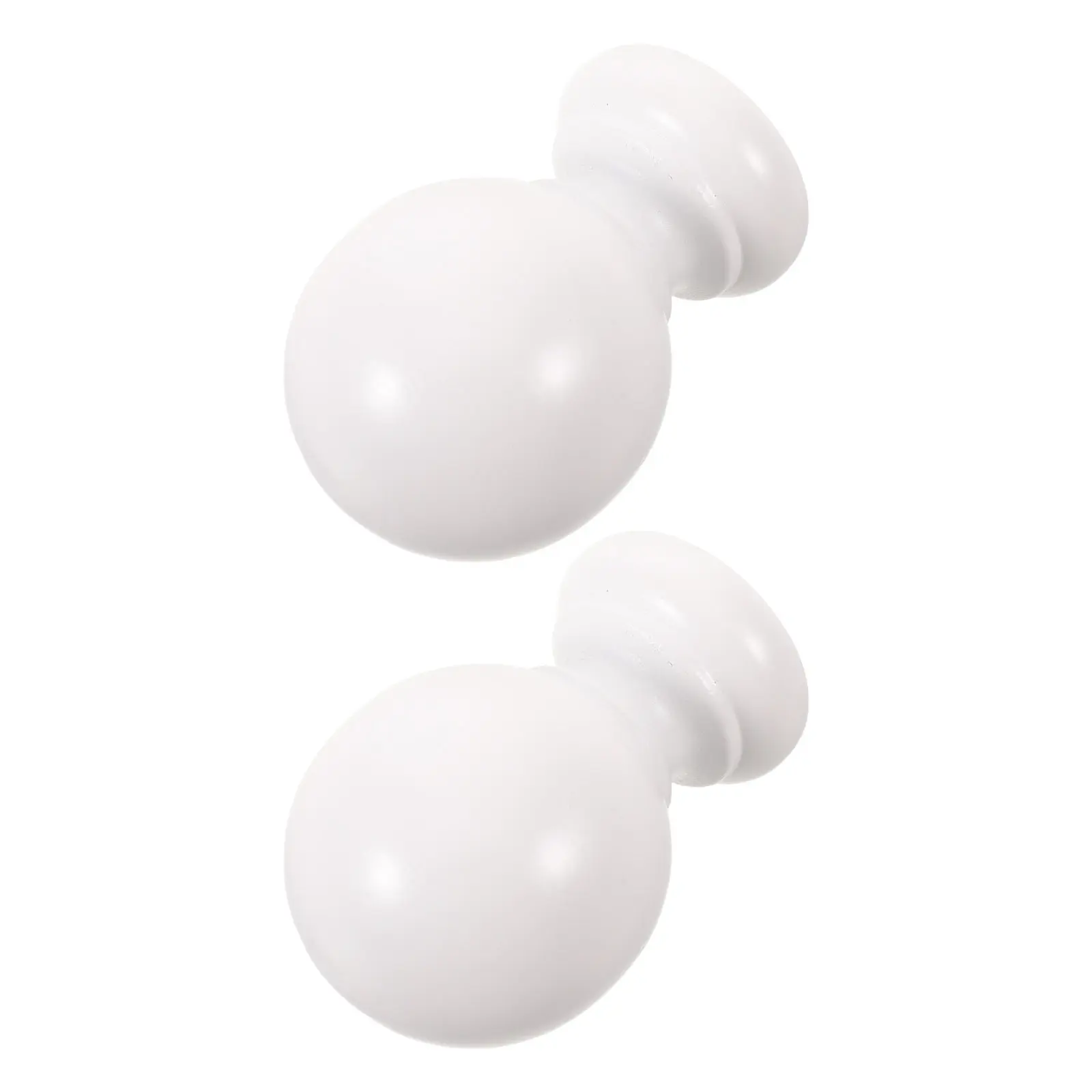 2Pcs Wood Curtain Rod Finials Replacement Screw on Decorative Ball End Caps for Bedroom Living Room Window Drapery Treatment