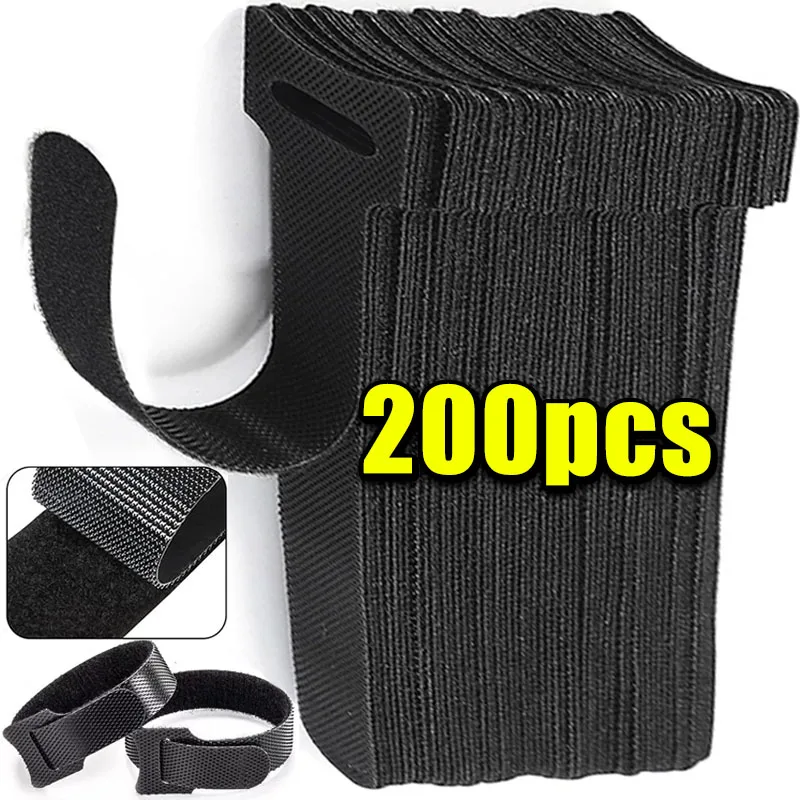 Releasable Cable Organizer Ties Mouse Earphones Wire Management Nylon Cable Ties Reusable Loop Hoop Tape Straps Tie