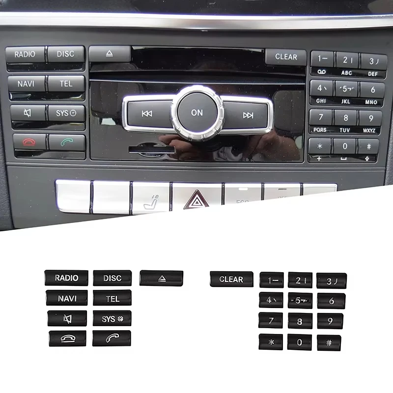 Car Central Control CD Panel Button Decorative Patch Trim Stickers ABS For Mercedes Benz C/E Class W204 W212 GLK CLS 2012-2013