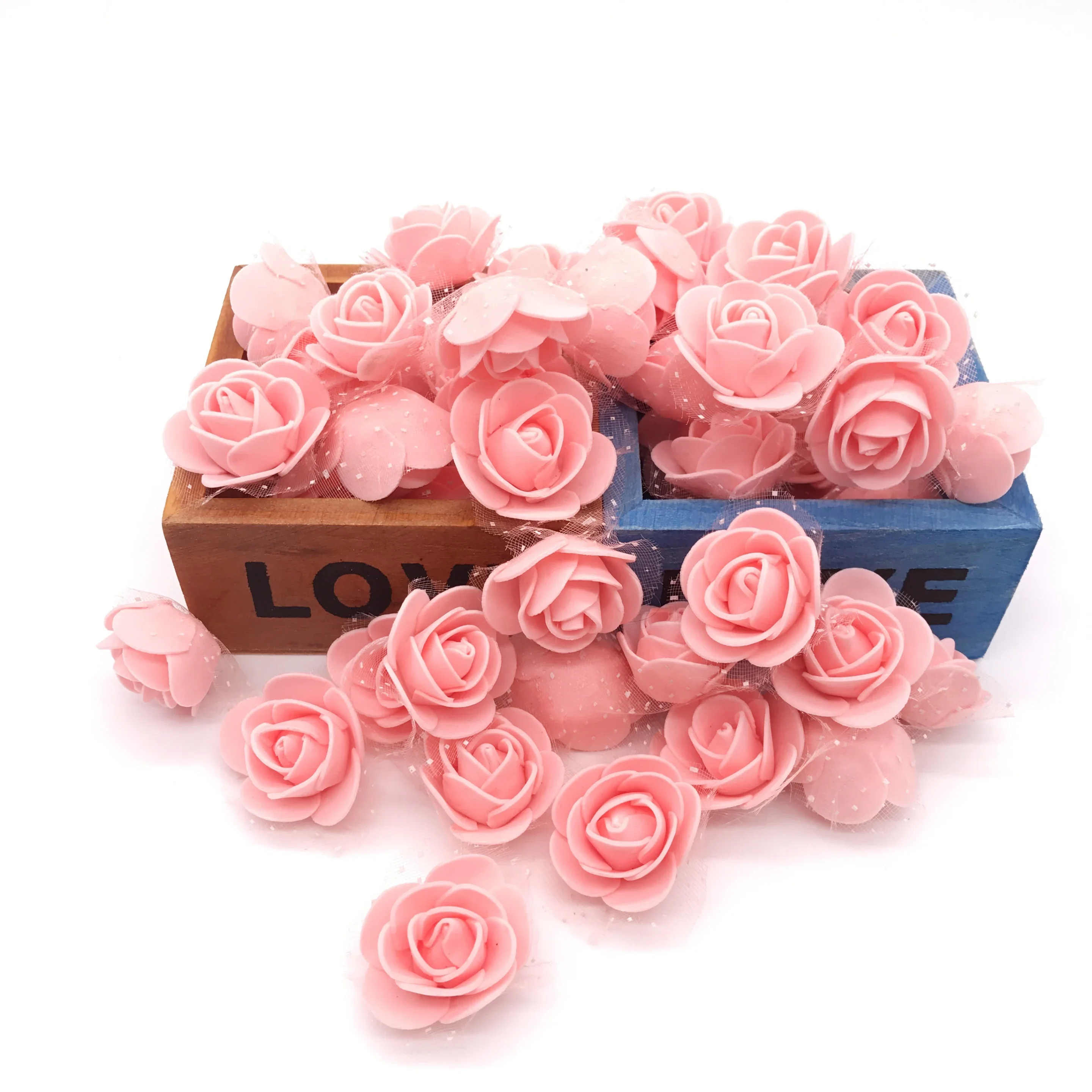 100Pcs/lot 3cm DIY Handmade Foam Flowers 3cm Rose Flower Head Artificial PE Foam Rose Wedding Decoration Scrapbooking Crafts