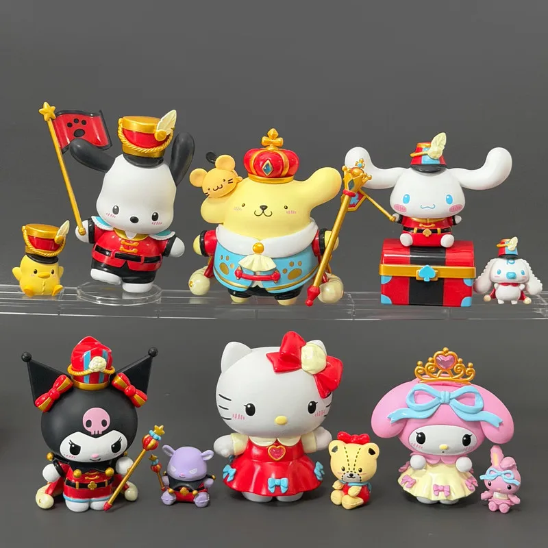 

Sanrio Nutcracker Series Blind Box Kuromi Hello Kitty My Melody Desktop Ornament Collectible Figure Doll Gift For Girls