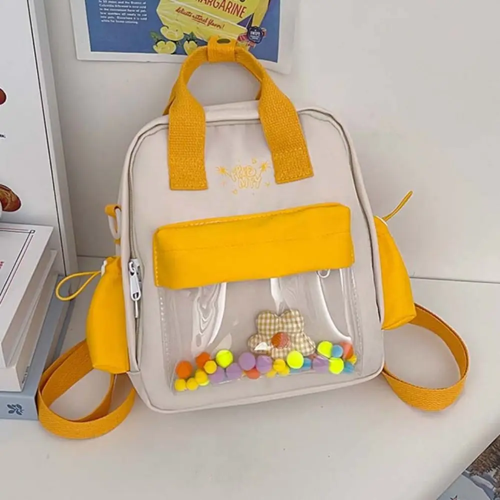 Borsa da scuola tascabile trasparente in Nylon con cerniera giocattoli trasparenti di grande capacità zaino Color caramella multifunzionale in stile giapponese